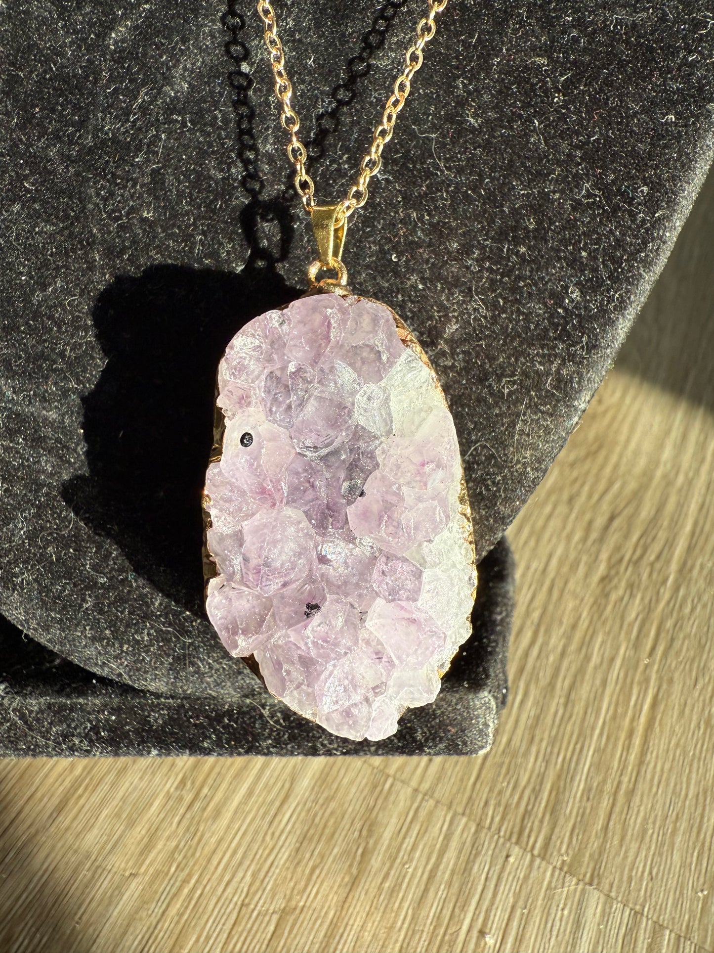 Amethyst cluster necklace
