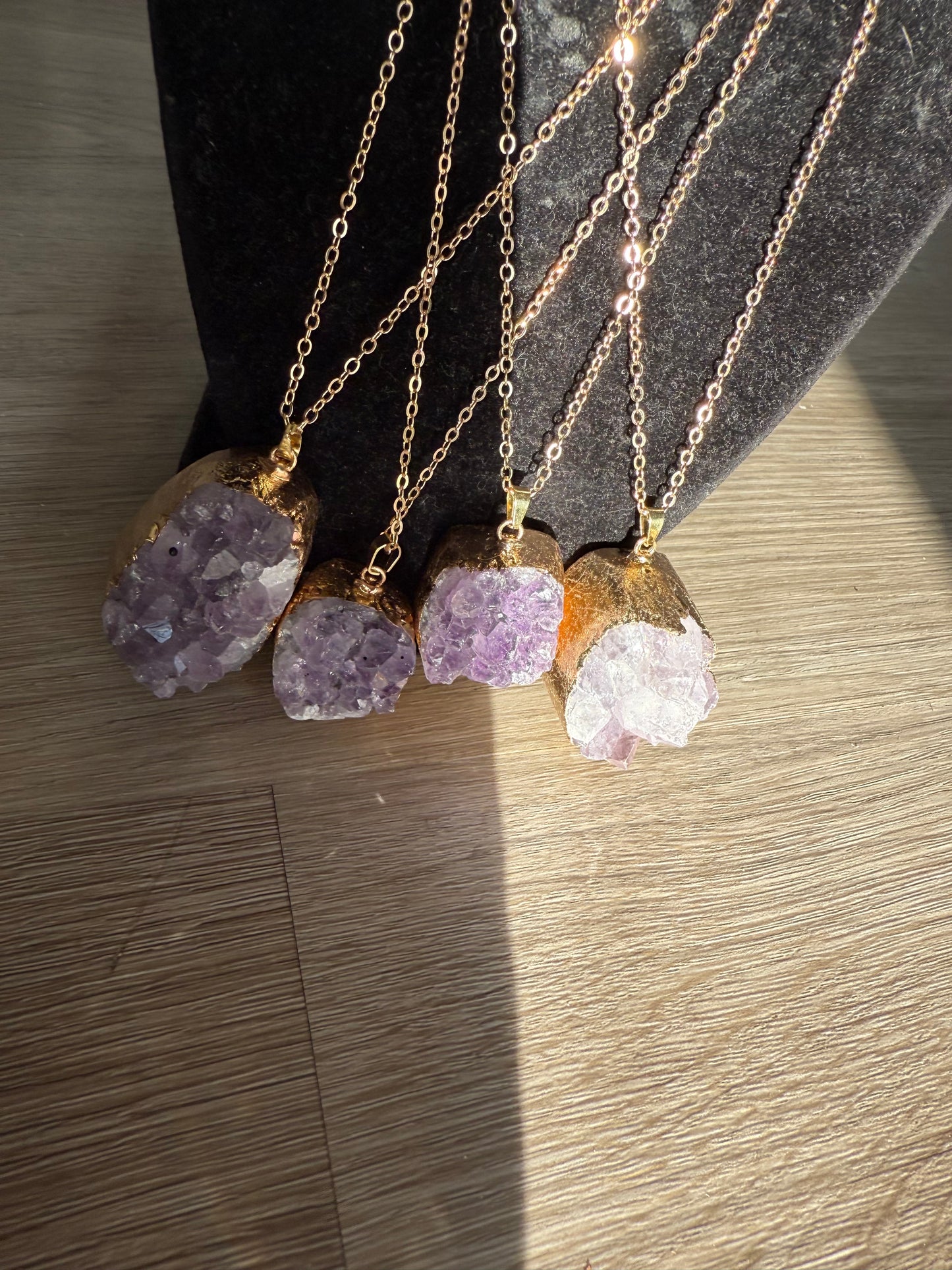 Amethyst cluster necklace