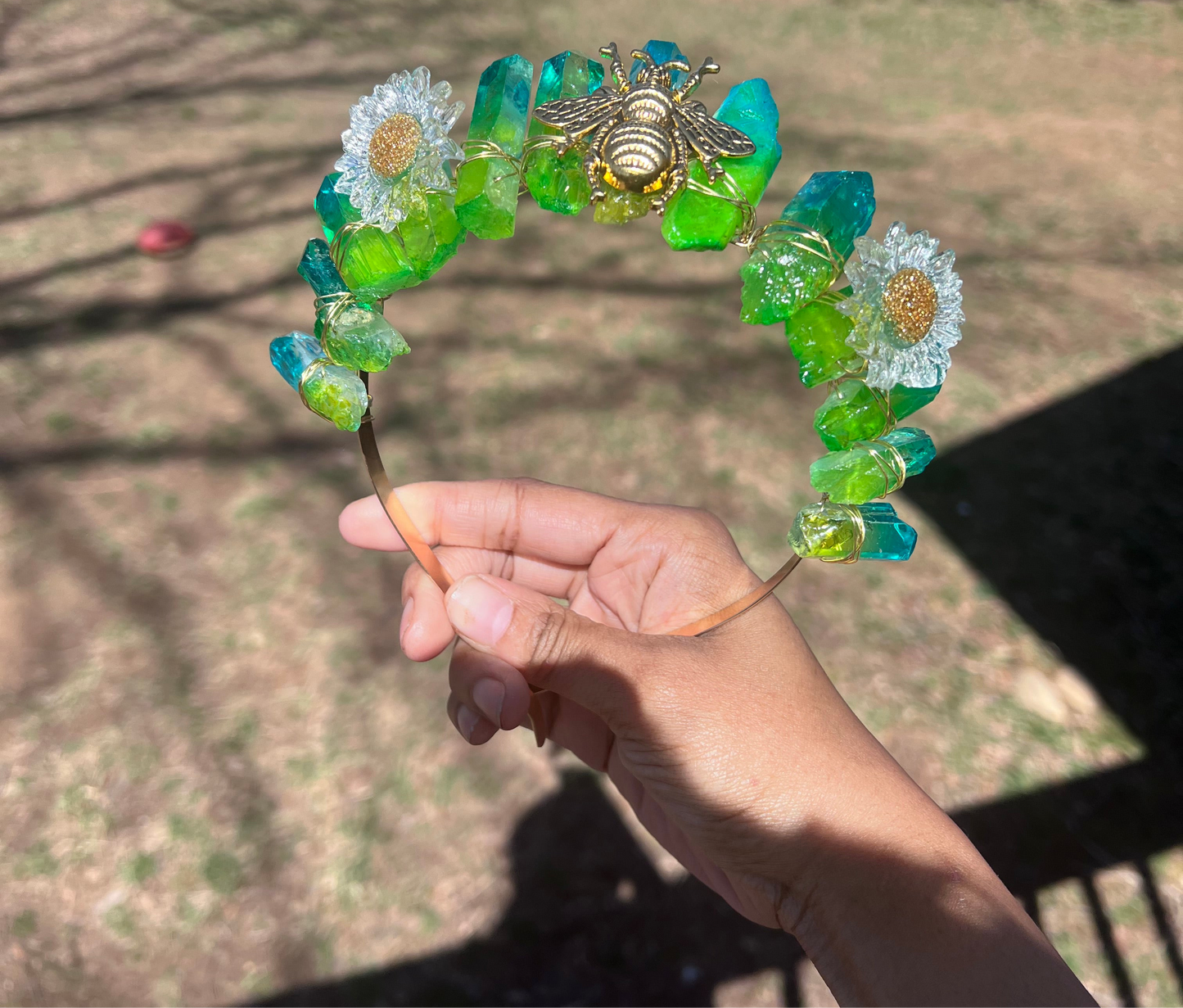 Blue/Green crystal crown