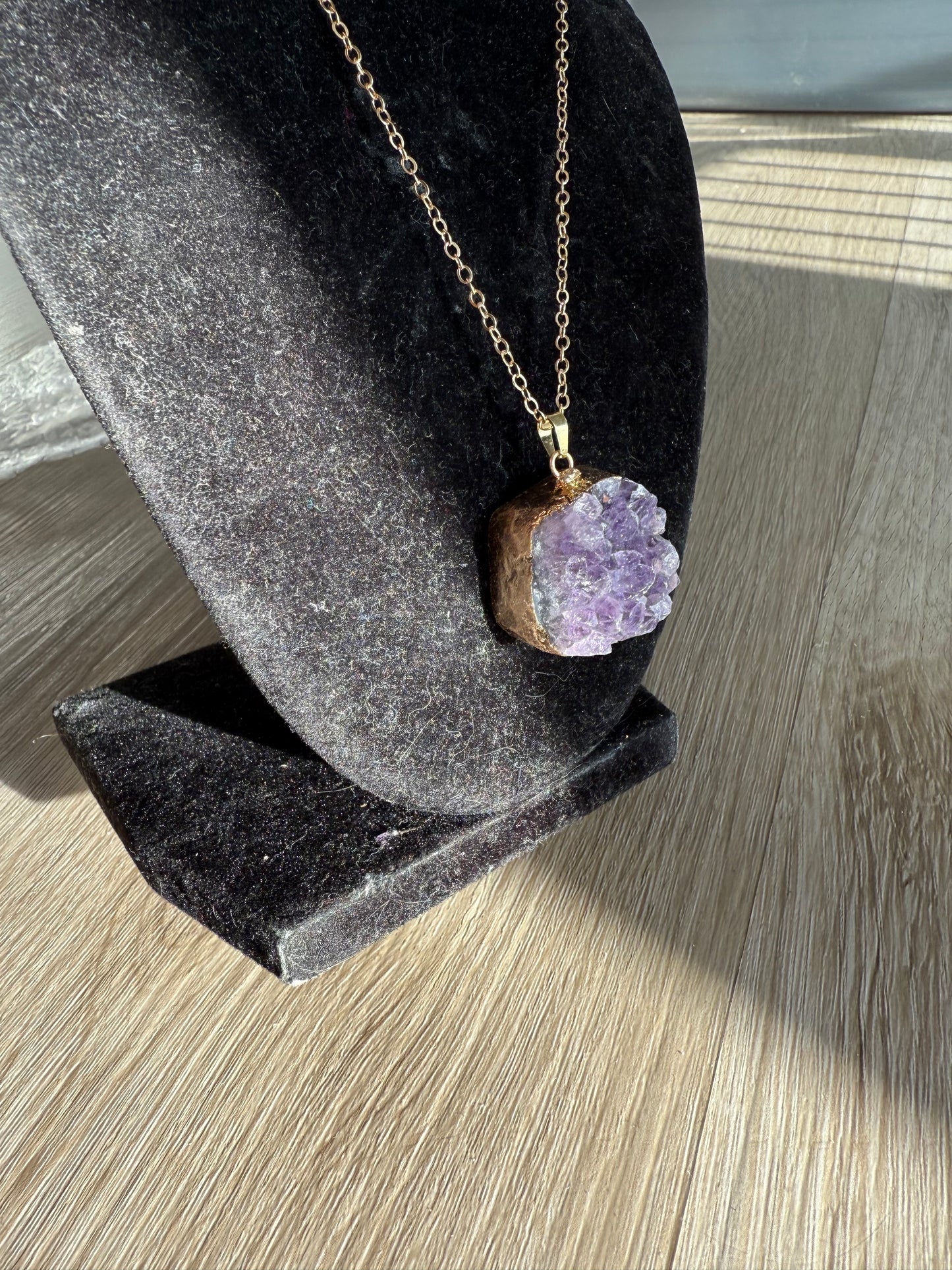 Amethyst cluster necklace