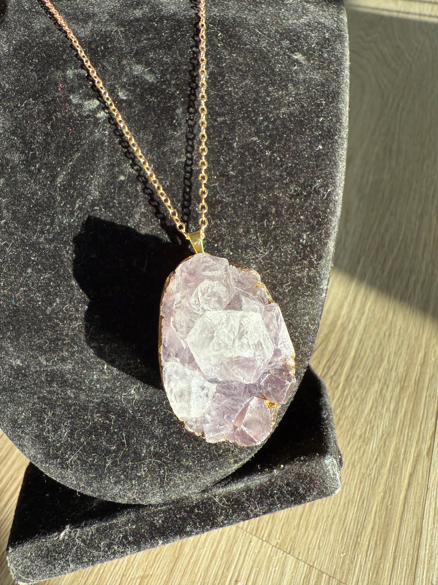 Amethyst cluster necklace