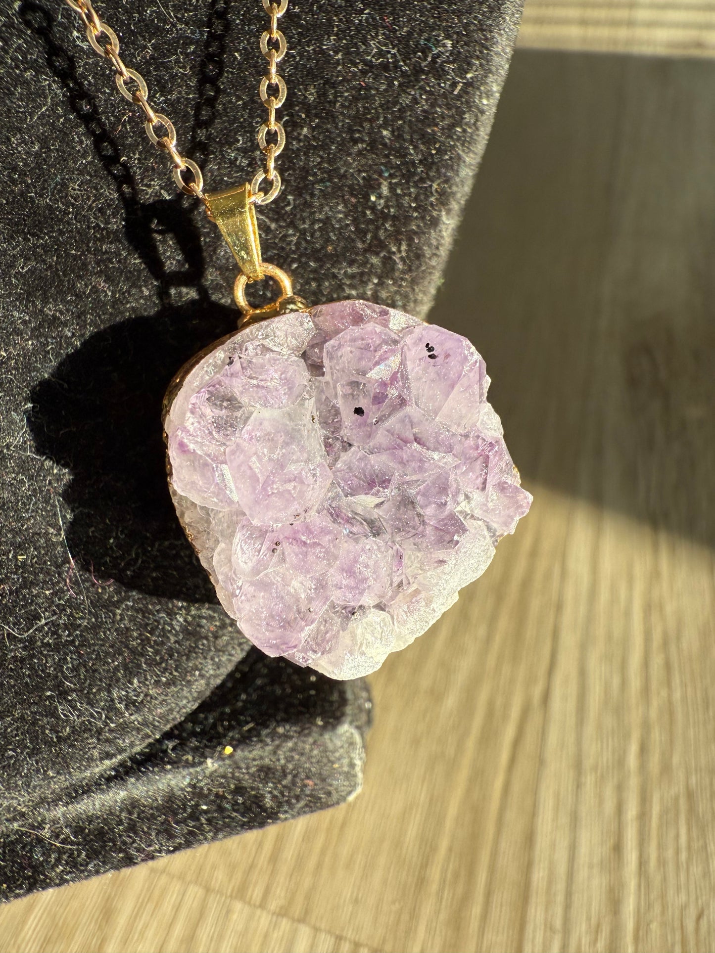 Amethyst cluster necklace