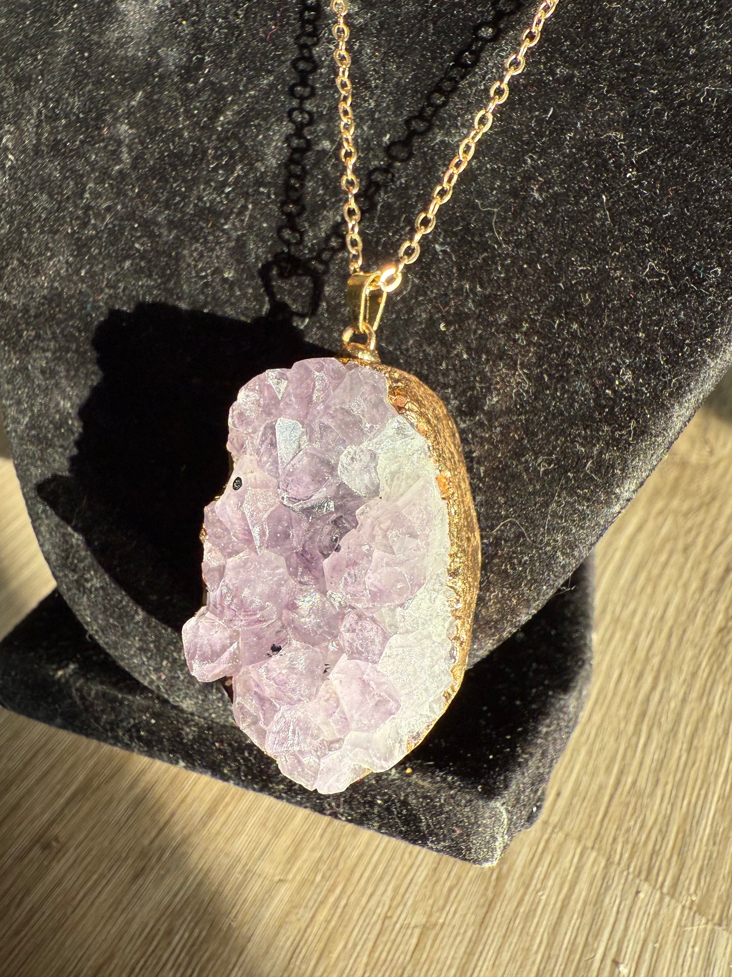 Amethyst cluster necklace
