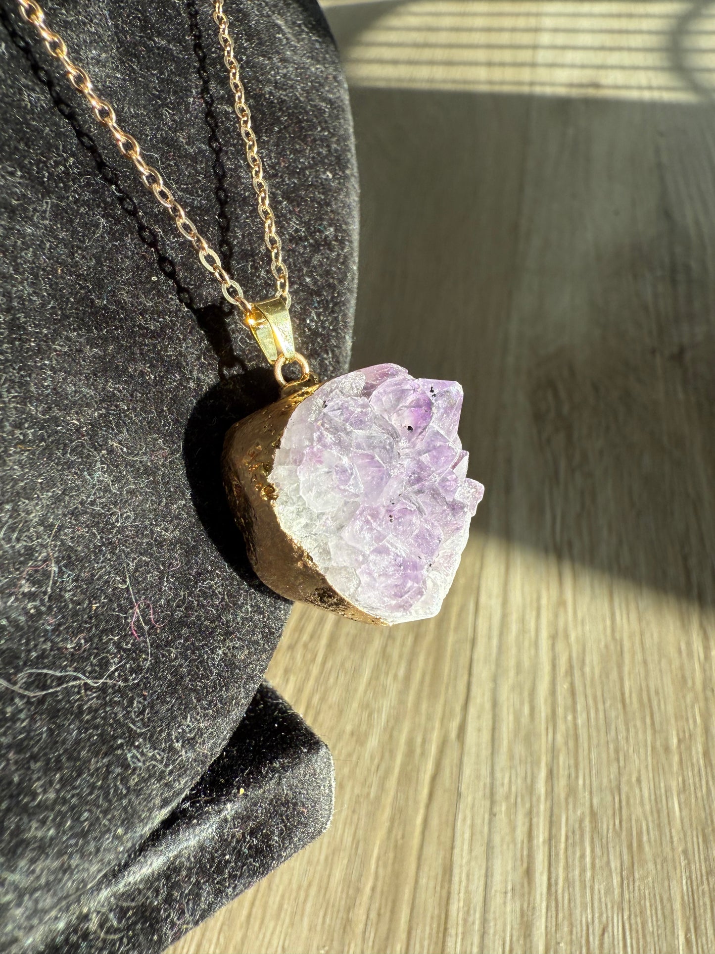 Amethyst cluster necklace