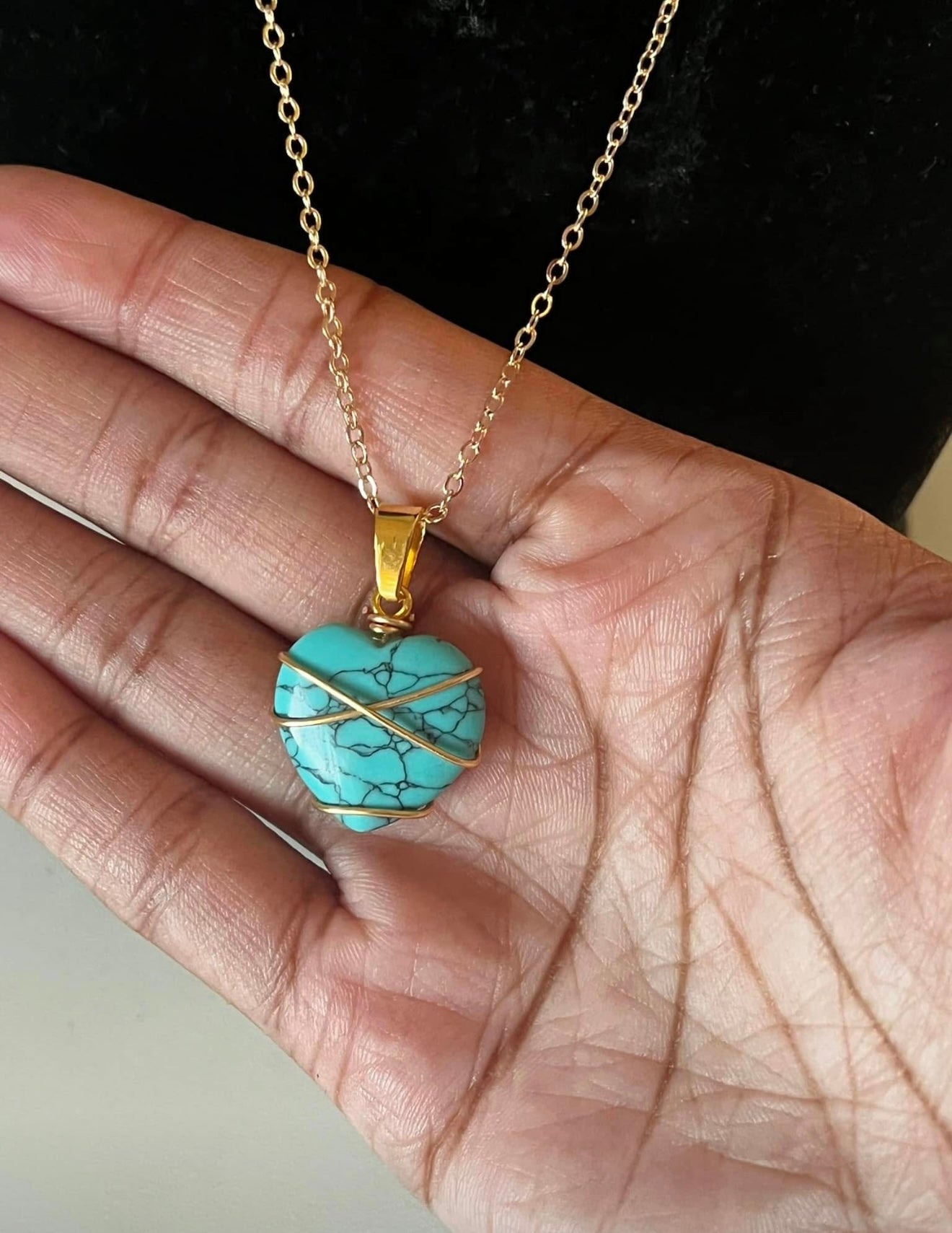 Mini crystal heart necklace