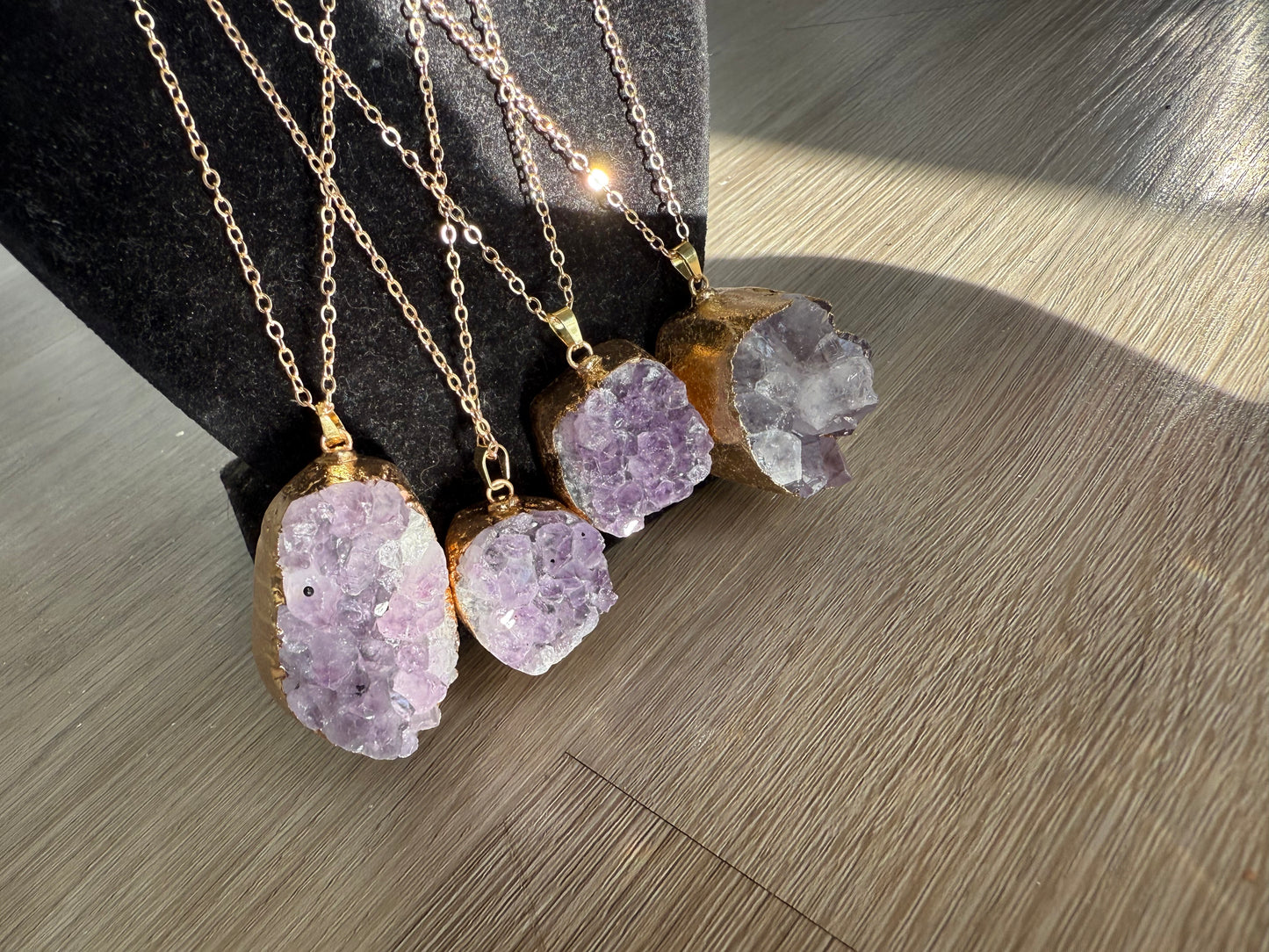 Amethyst cluster necklace