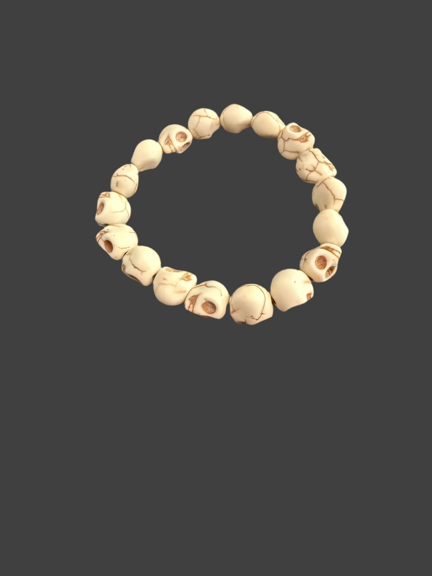 Clay skull beaded bracelet