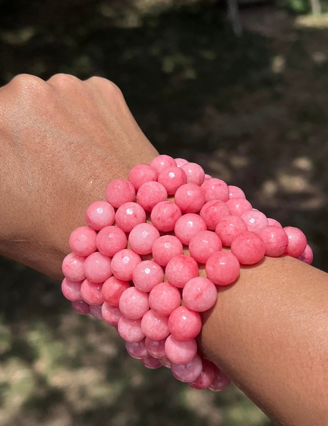 Pink jade bracelt