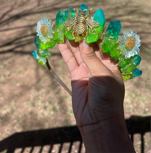 Blue/Green crystal crown