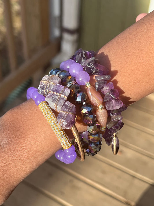 Chuncky amethyst set