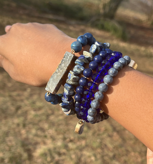 Lapis lazuli bracelet set