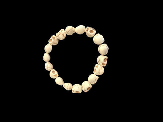 Clay skull beaded bracelet