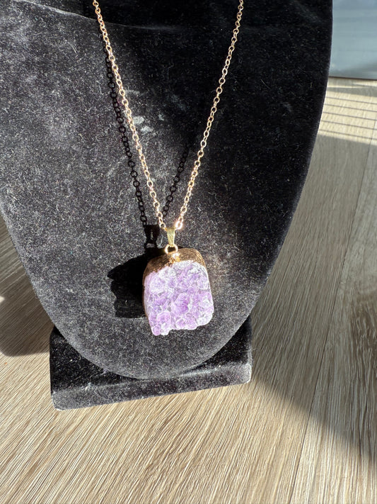 Amethyst cluster necklace