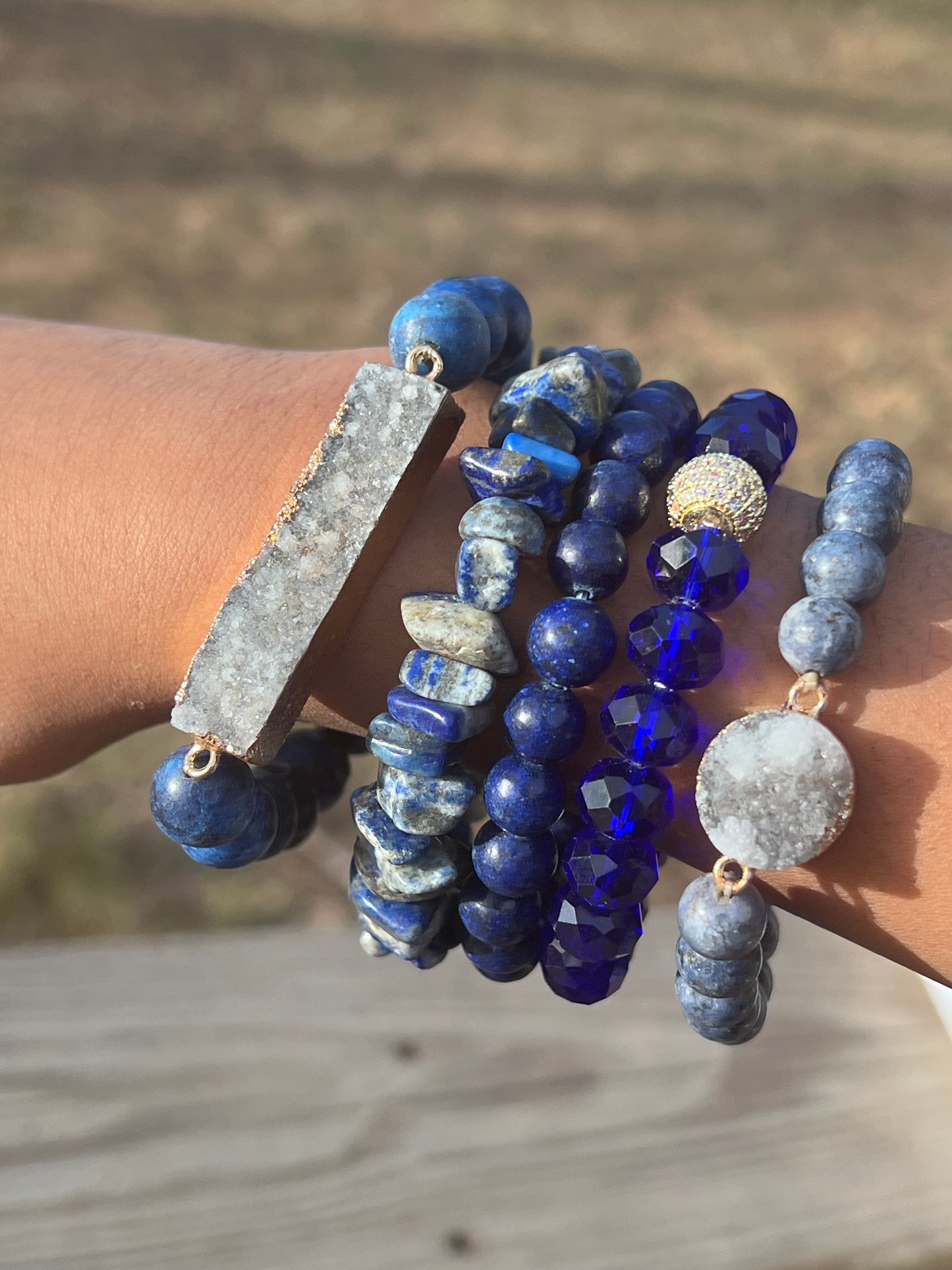 Lapis lazuli bracelet set