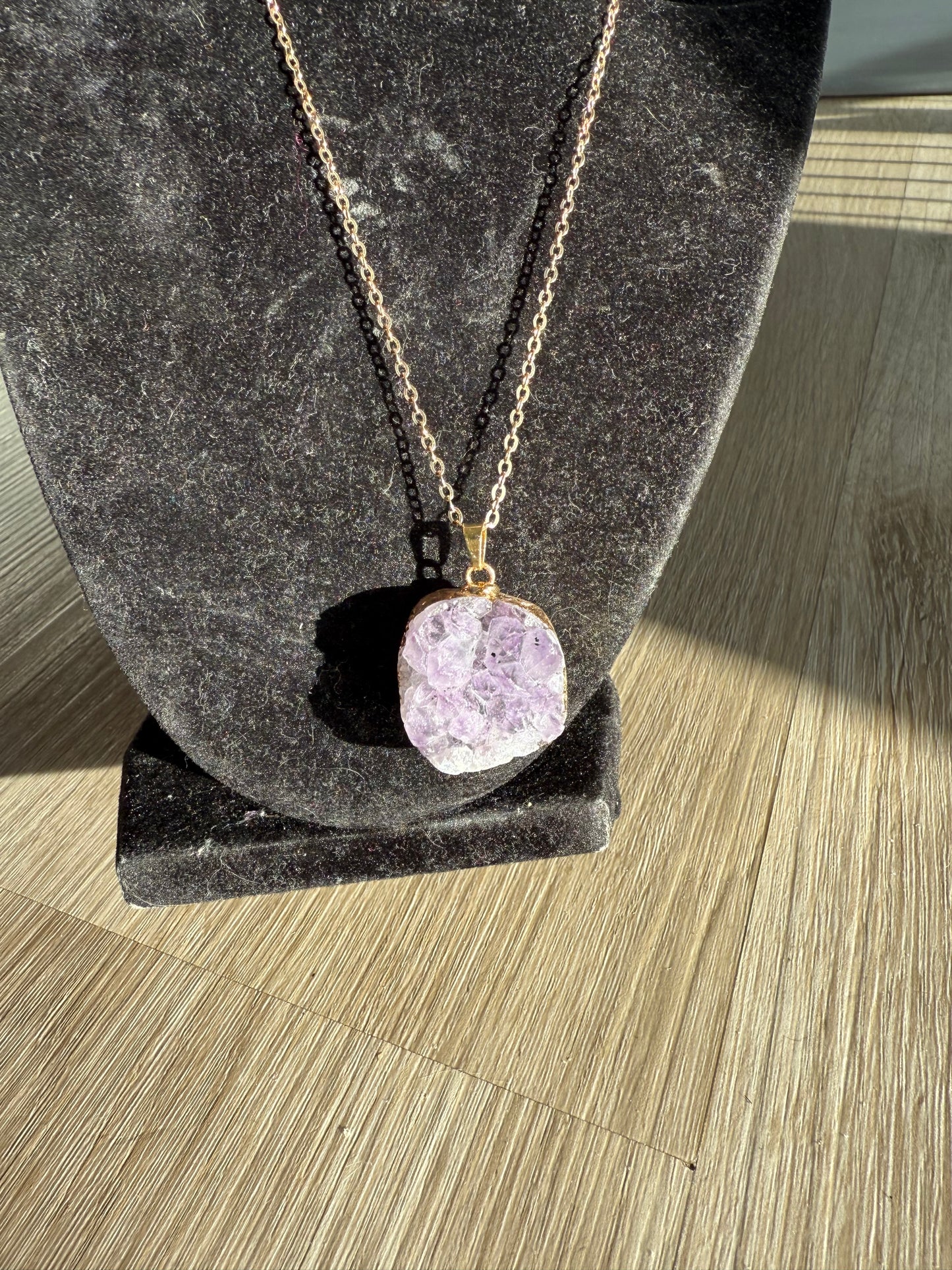 Amethyst cluster necklace