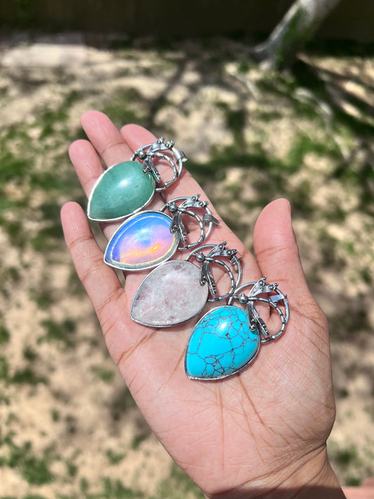 Dragon fly crystal pendant