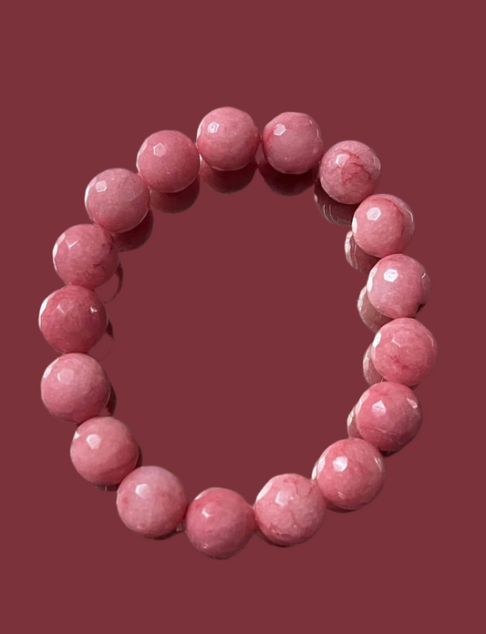 Pink jade bracelt